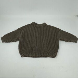 Baby Olive Green Oversized Slouchy Knit Sweater Size 6-9m
